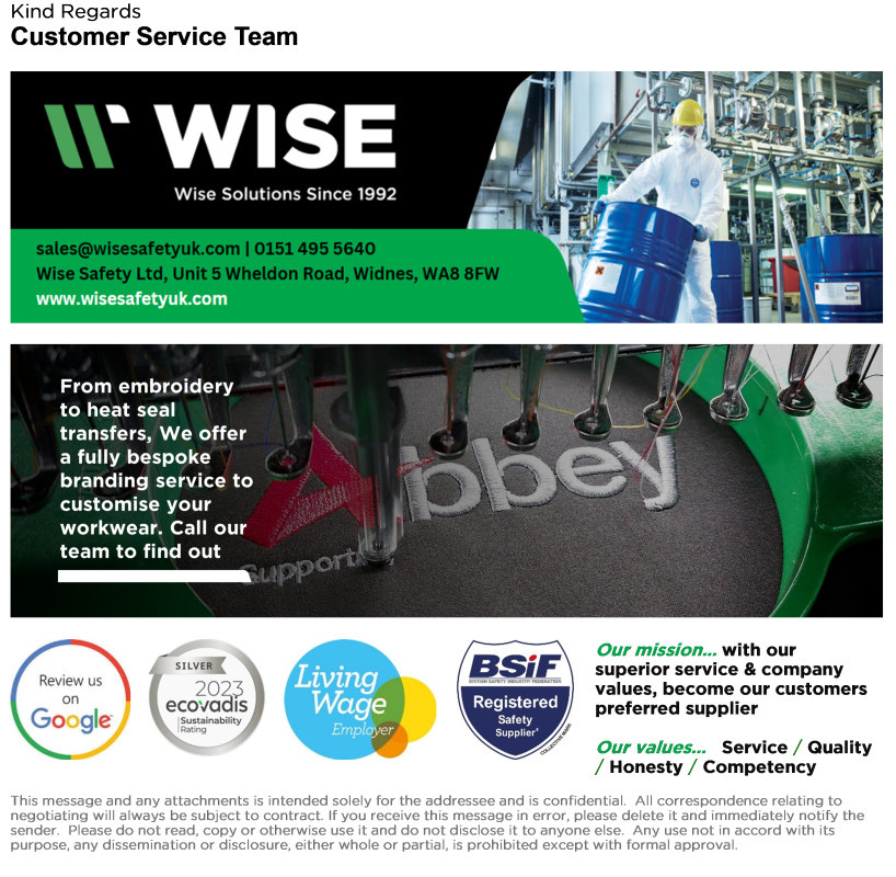 Safety Clothing & Workwear UK | Wise Safety – Est 1992